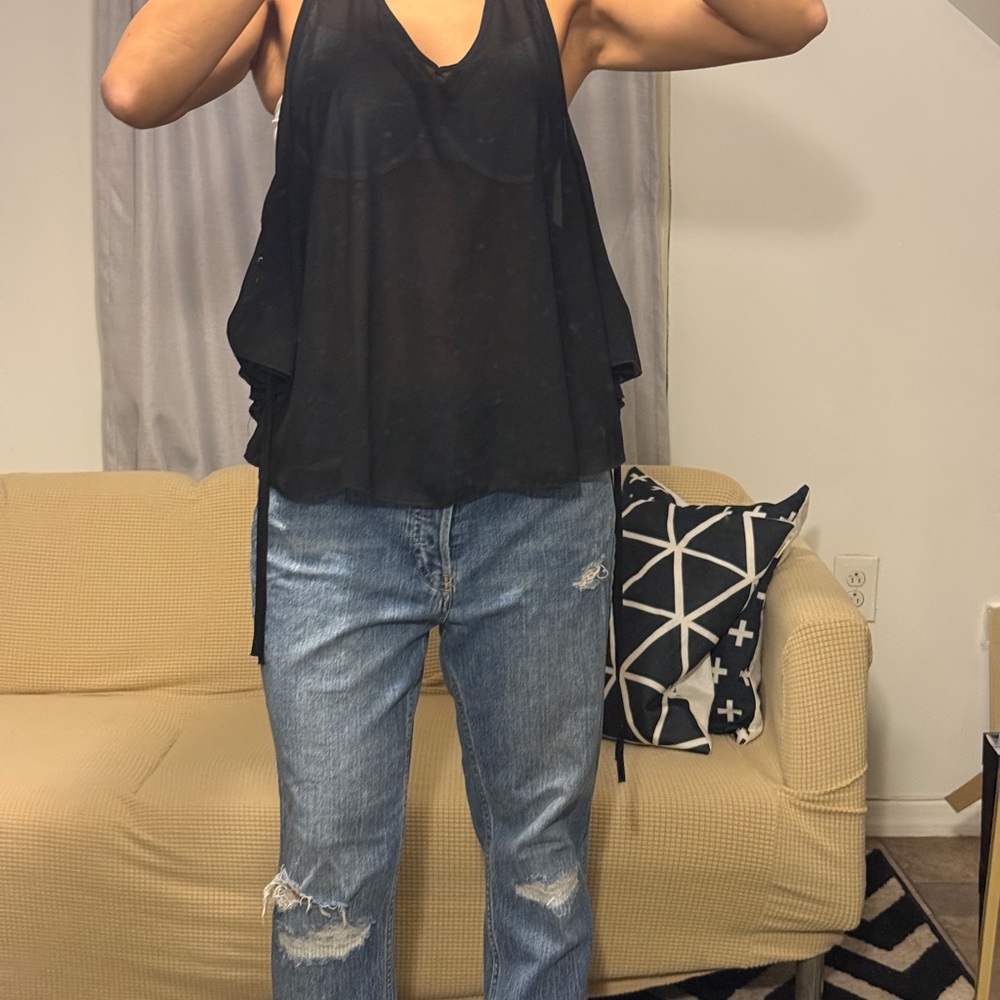 Black Sheer Women's Top